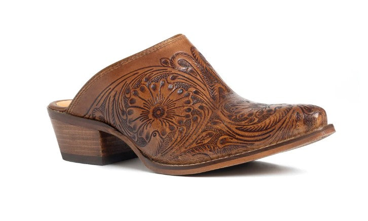 Myra Brown Valeria Hand-Tooled Women's Mules S-10613