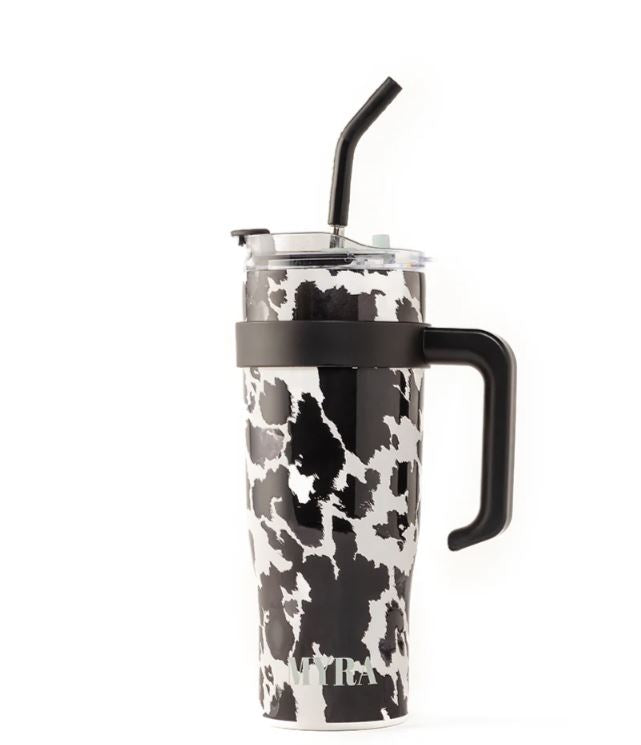 Myra Bag Black and White Wide Wyoming Tumbler S-12393