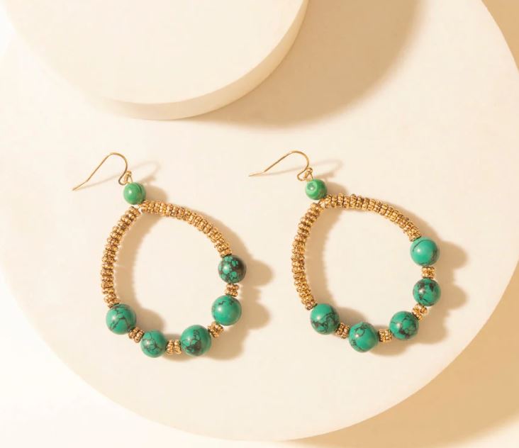 Myra Coral Dust Lonesome Sky Hoop Earrings S-13498