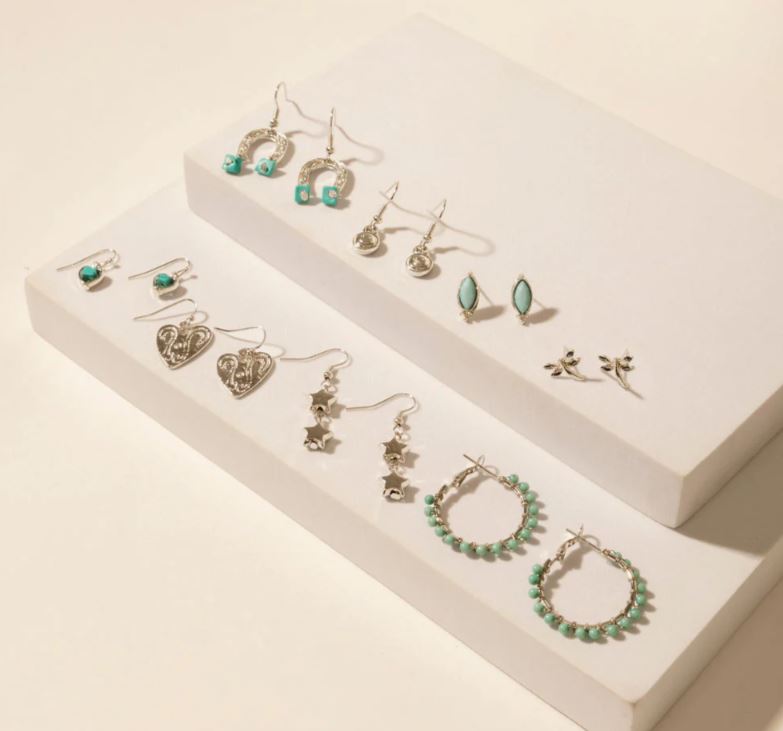 Myra Prairie Trinket Earrings Set in Saddle Silver S-13550