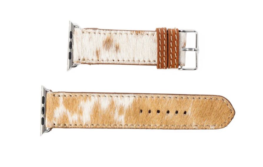 Myra Bags White/Tan Palomino Plains Western Watch Band for Apple Watches S-13943