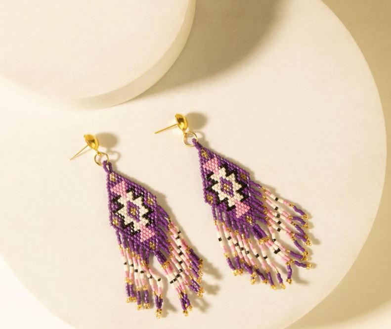Myra Wildberry Starfall Fringe Earrings S-14198