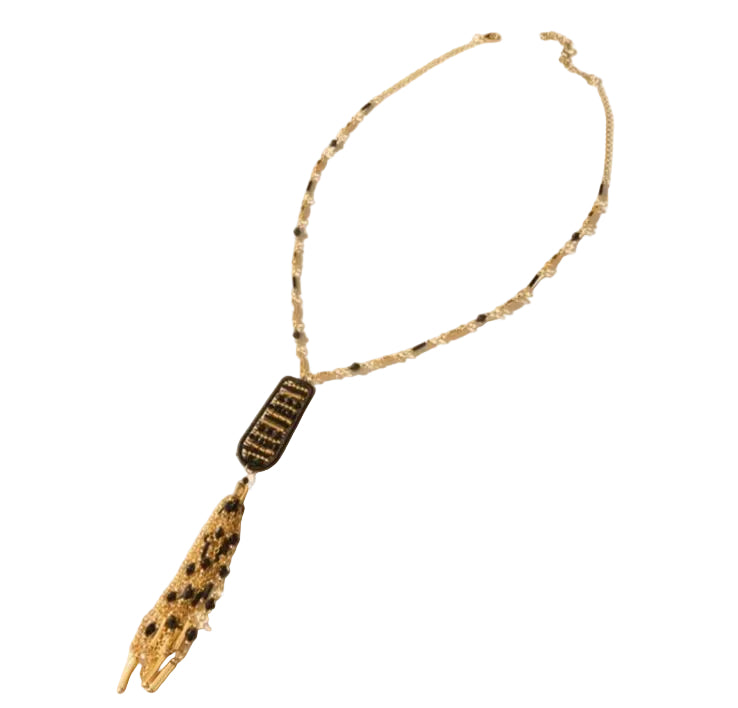 Myra Bag Burnished Tan Trailstamp Pendant Necklace S-14572
