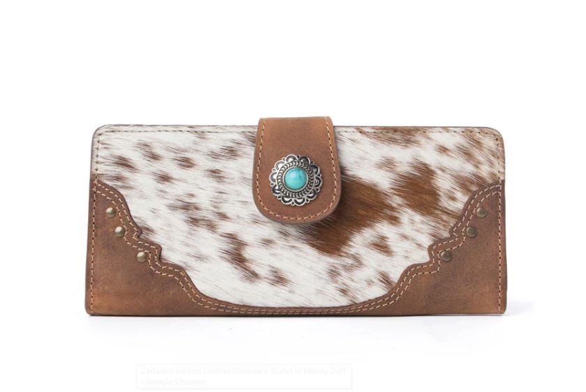 Myra Bag Cedarbar Honey Drift Hairon Leather Women's Wallet S-14657