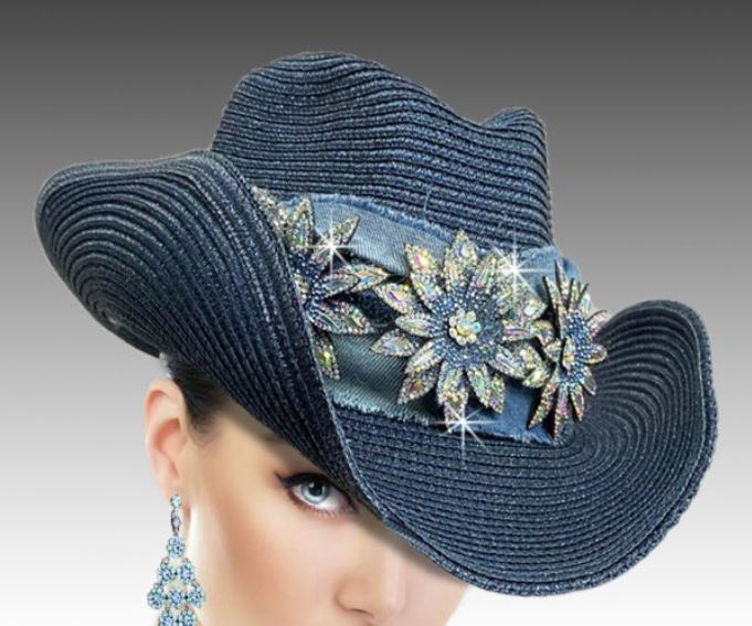 Whittall & Shon Denim (Color) Dungaree Women's Crystal Aster Cowboy Hat SC3118