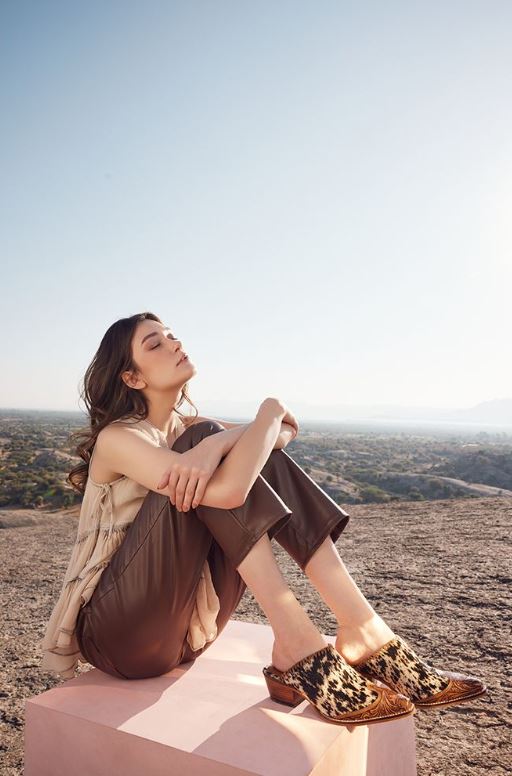 Myra Bag Heely Western Hand-Tooled Mule Shoes S-6942