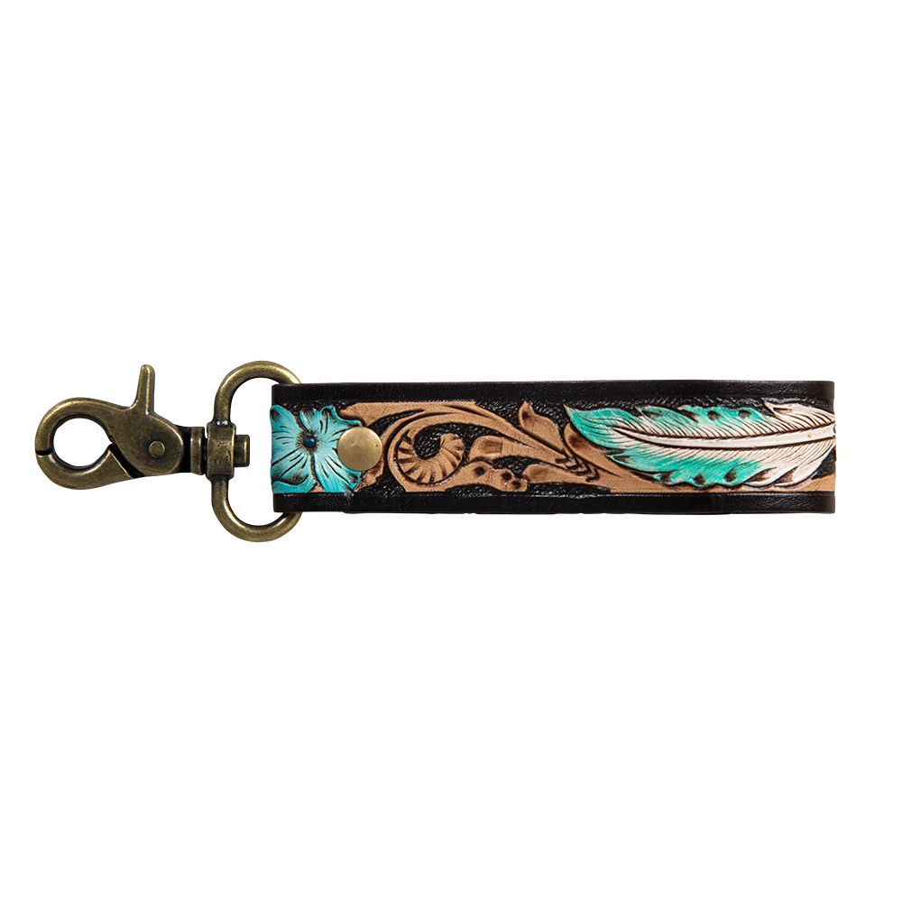 Myra Bag Canyon Feather Hand-Tooled Key Fob S-7543