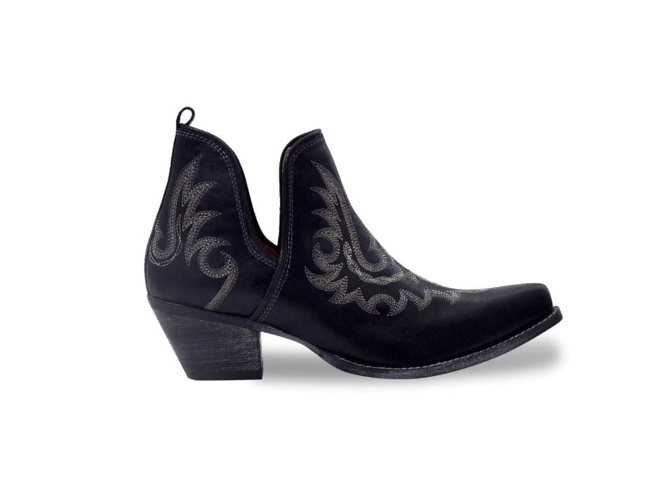 Myra Bag Black Lasso Lace Stitched Leather Women's Boots S-7693