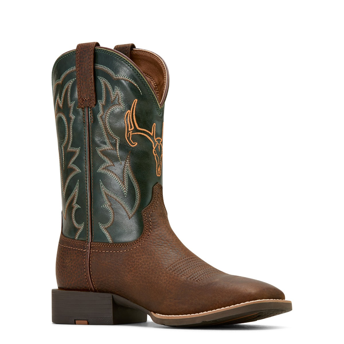 ARIAT ウエスタンブーツ グリーン ブラウン カウボーイ 美品 Ariat Brown Oiled Rowdy/Tack Green Men's Sport Outdoor Cowboy Boots 10