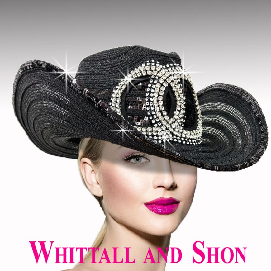 Whittall and Shon Black Lone Ranger Women's Western Hat SC1226