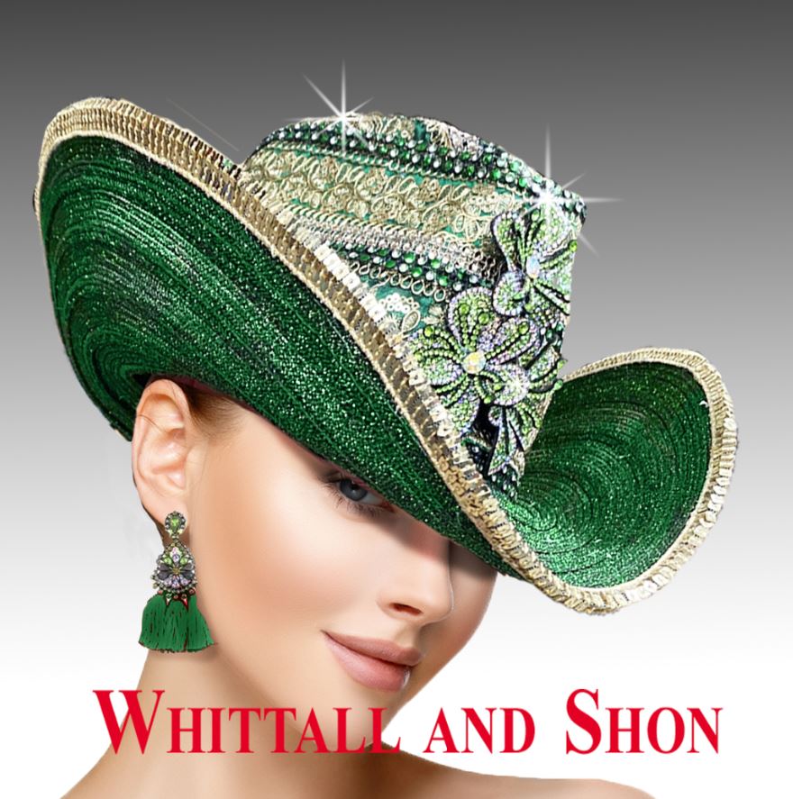 Whittall & Shon Green Houdini Women's Embroidered Western Hat SC2441-GREEN