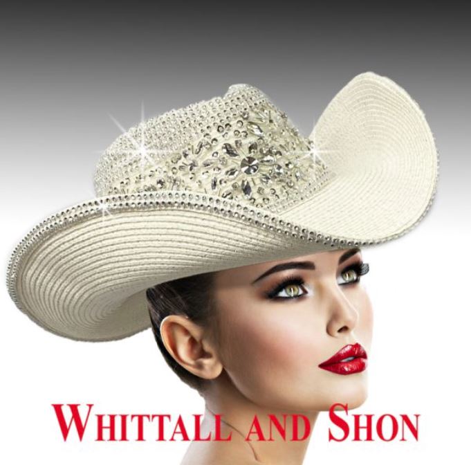 Whittall & Shon White Shasta Women's Crystal Crown Cowboy Hat SC2842