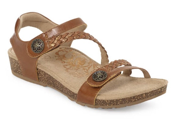 Aetrex Jillian Cognac Adjustable Strap Womens  Sandals SC452
