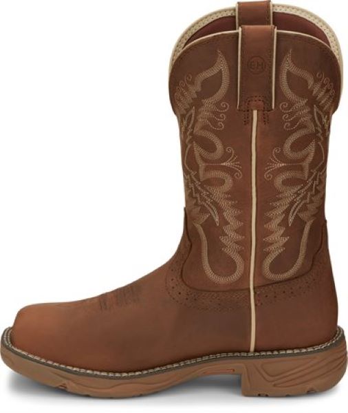Justin Rustic Tan Stampede Rush 11 inch Womens Waterproof Composite Toe Work Boots SE4352