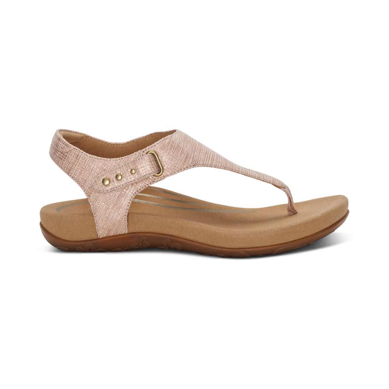 Aetrex Blush Ellie Women's Adjustable Quarter Strap Thong Sandals SE657