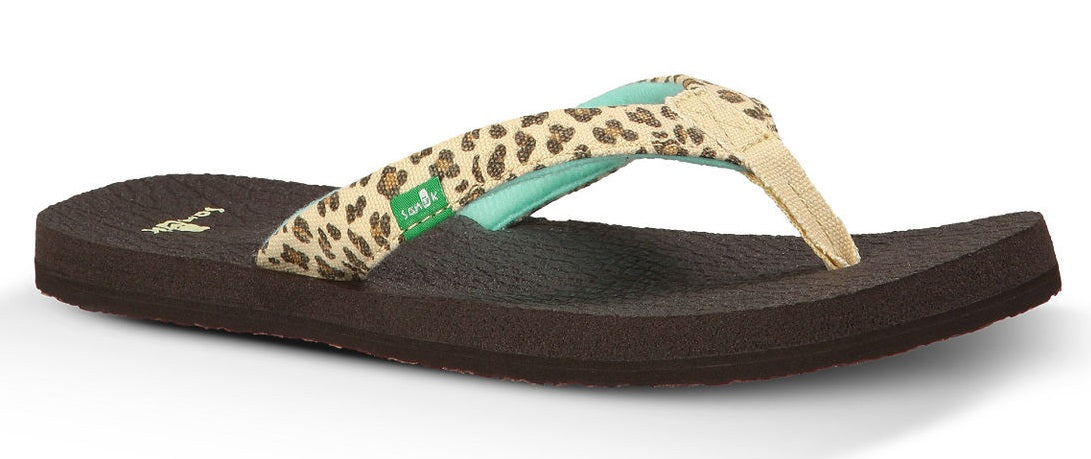 YOGA WILDLIFE Cheetah Print Comfort Flip-Flop Kids Sanuk Sandals