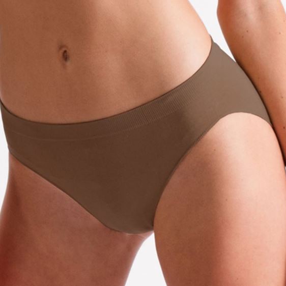 Silky Dark Nude Seamless High Cut Brief in Adult Sizes SHDUBF-DKNUDE