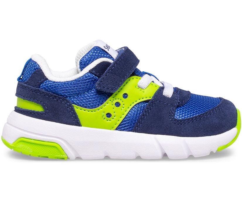 Saucony Blue with Green Little Kid's Jazz Lite 2.0 Sneaker SL265027