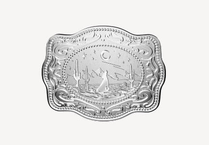 Spurwest Silver Long Horn Mini Belt Buckle Ring