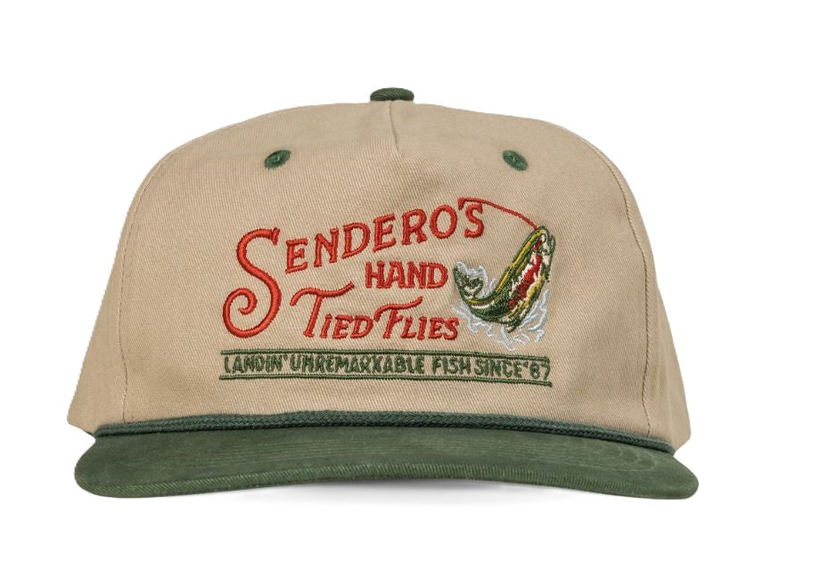 Sendero Beige/Green Hand Tied Flies Hat SPCH123F16