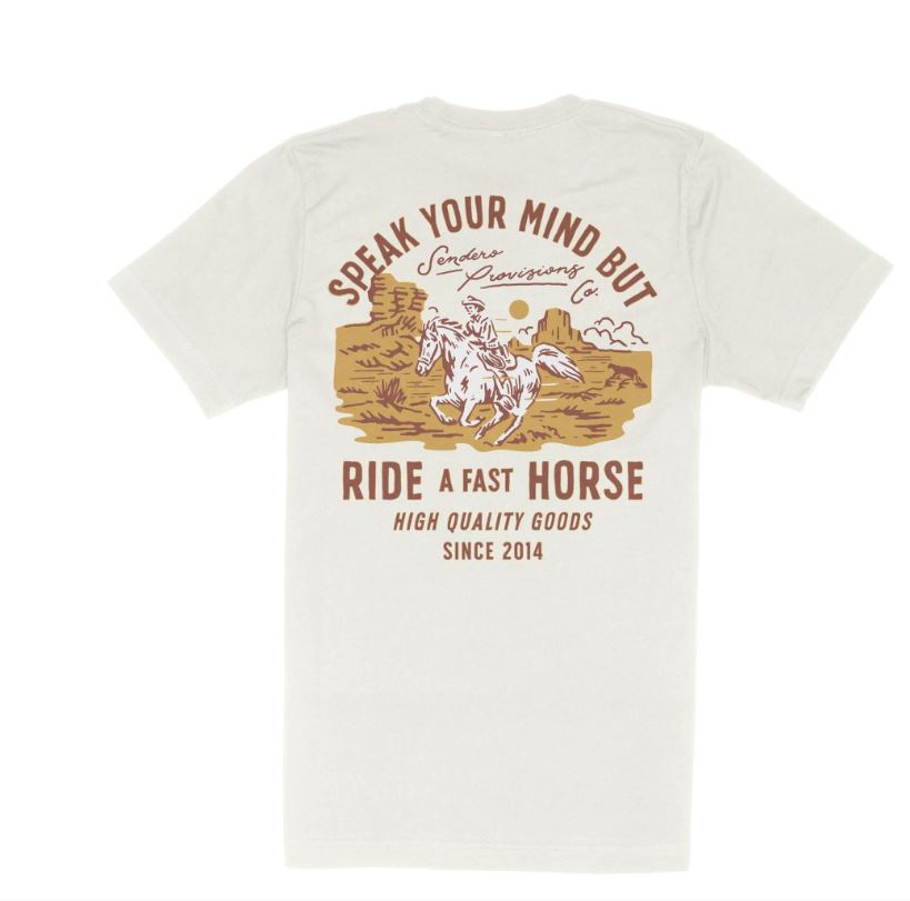 Sendero White Fast Horse T-Shirt SPCS123F12A