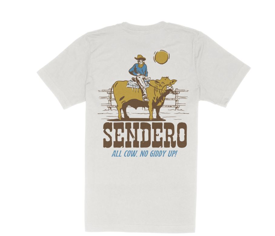 Sendero Vintage White All Cow T-Shirt SPCS126S13A