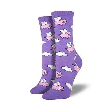 SockSmith Lavender When Pigs Fly Womens  Socks SSW1355-LVD