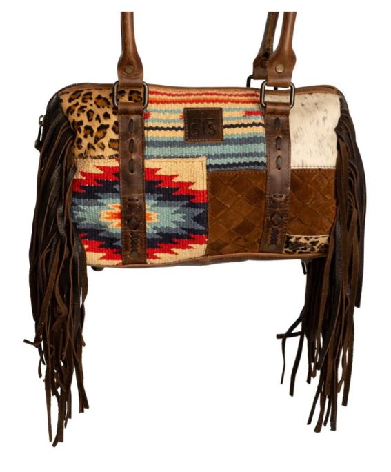 STS Ranchwear Chaynee Mountain Multi-Color Leather Satchel Bag STS33220