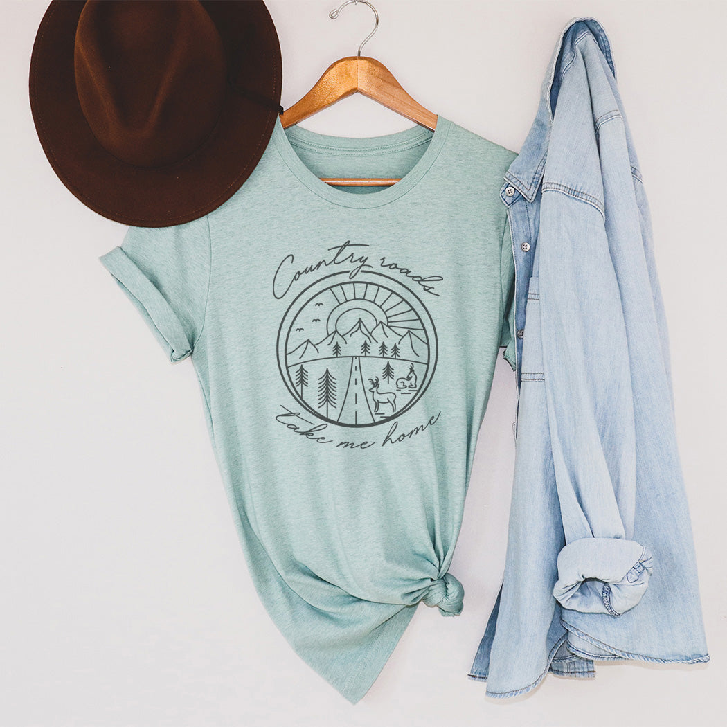 Rockledge Design Co. Seafoam Country Road Tee Shirt SW106-SF