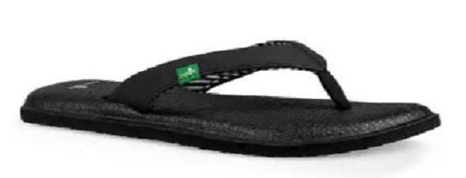 Sanuk Black Yoga Chakra Womens Flip Flops SWS10577