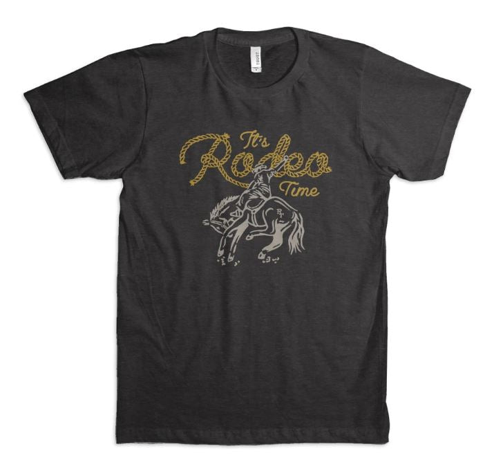 Dale Brisby Charcoal It's Rodeo Time Bronc Unisex Tee Shirt T-82