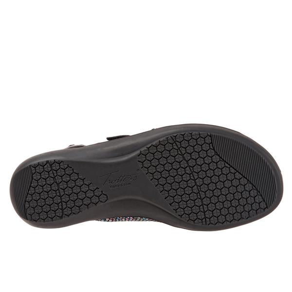 T1709-095 Black Multi Kendra Adjustable Strap Womens Trotter Sandals