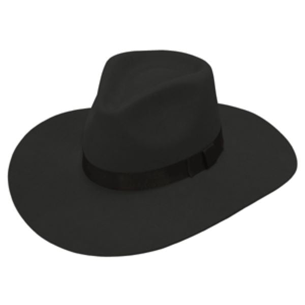 Twister T7810001 Black Ladies Pinch Front Wool Cowboy Hat T7810001