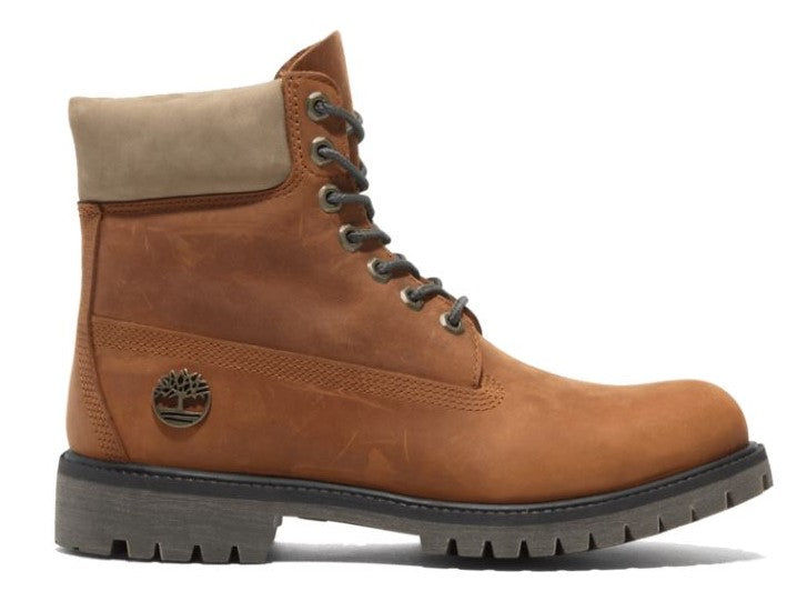 Timberland Medium Orange Full Grain Premium 6 inch Men's Lace Up WP Boots TB0A2P6WEJD