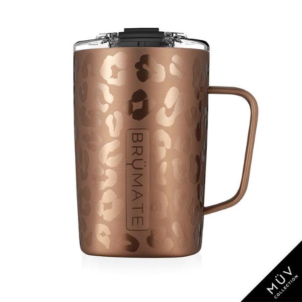 Brumates Gold Leopard Toddy 16 oz Insulated Coffee Mug