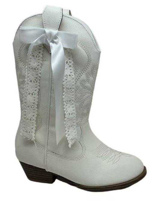 Mia Shoes White Papatya Kids Western Boots TGK928