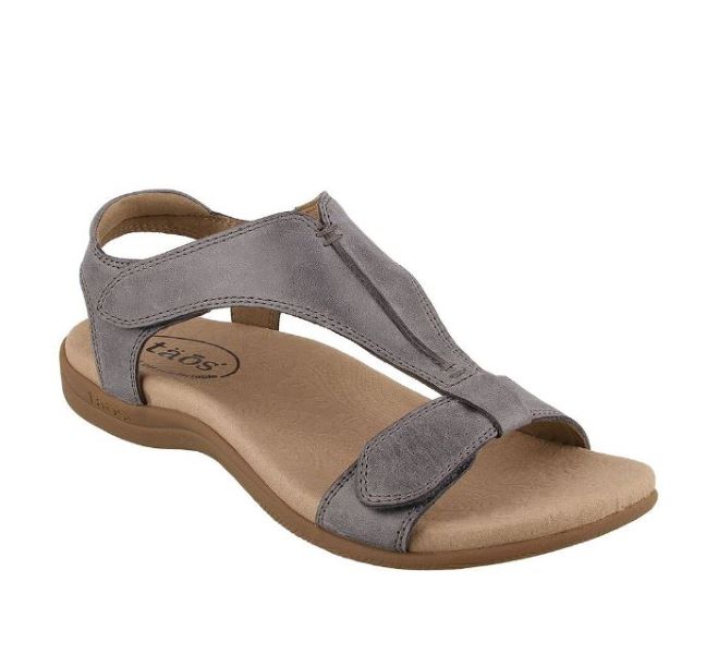 Taos Steel The Show Womens Leather T-Strap Sandals TSH-14039-STL