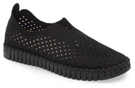 Isle Jacobsen Tulip 139  Women's Black/Black Perforated Slip-On Comfort Shoe