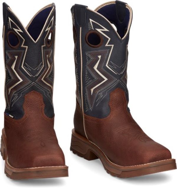 Tony Lama Dark Brown Force Comp Toe Square Toe Pull On Mens Work Boots TW3402