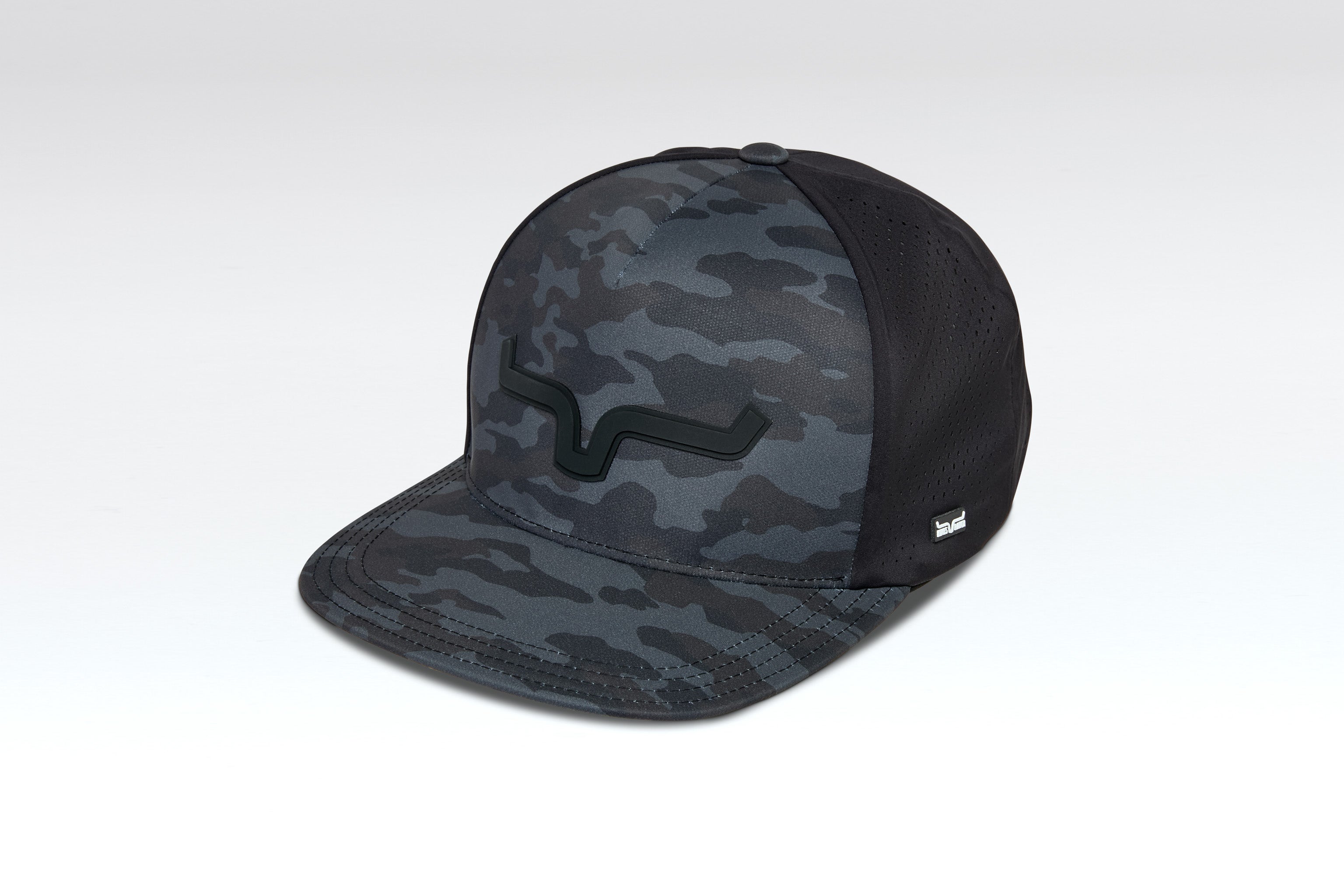 Kimes Ranch Black with Camo Front Estrada Cap UHA0000227-BLK