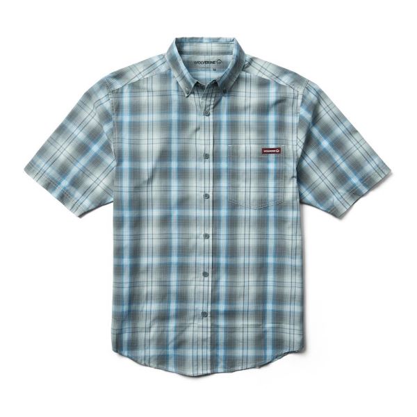 Wolverine Lime Stone Plaid Mortar Men's Short Sleeved Shirt W1203610-019