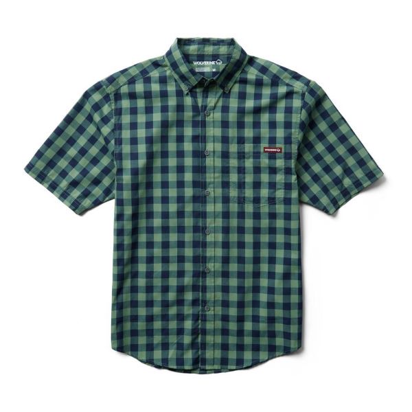Wolverine Sage Plaid Mortar Men's Short Sleeve Plaid Shirt W1203610-228