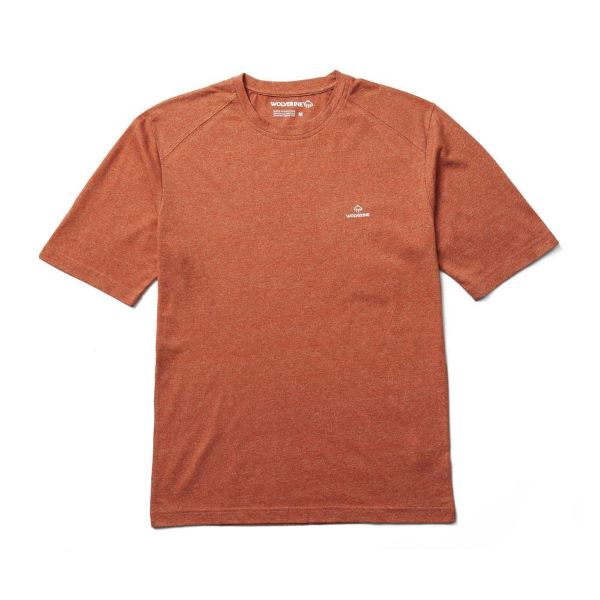 Wolverine Spice Heather Edge Short Sleeve Wicking Mens Tee W1205150-802