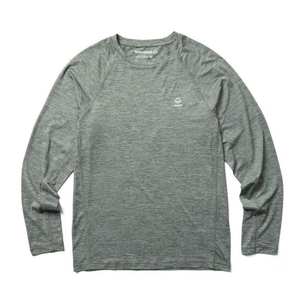 Wolverine Gunmetal Heather Sun-Stop Eco Long Sleeve Mens T-Shirt W1209140-041