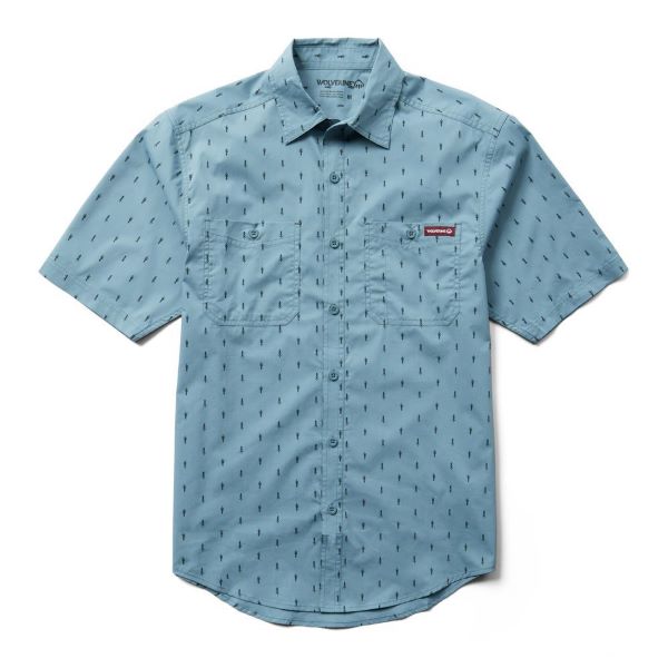 Wolverine Slate Trees Fuse Short Sleeve Men's Shirt W1210370-446