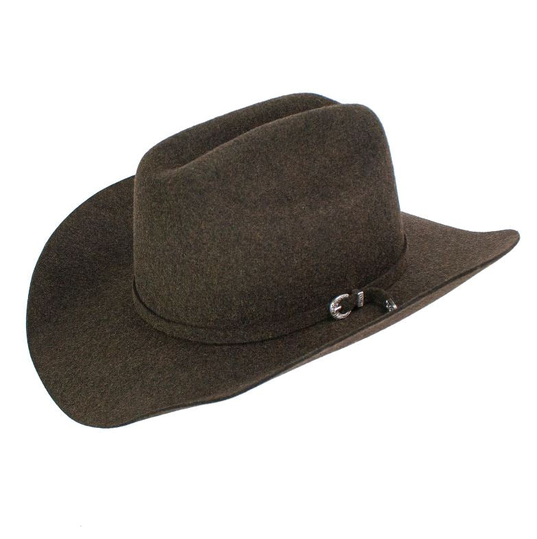 Peter Grimm Dark Brown Wallen Wool Felt Western Hat (With Feather) WALLEN