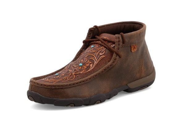 Twisted X Tooled Flower Women's Casual Chukka Driving Moc WDM0081