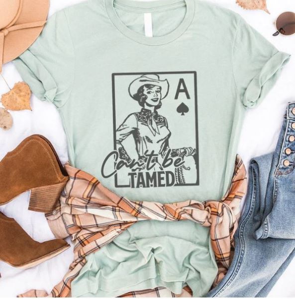 Rockledge Dusty Blue Can't Be Tamed Womens Tee Shirt WE158