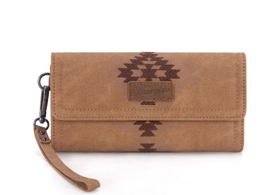 Wrangler Brown Aztec Embroidered Wallet/Wristlet WG218-W068 BR