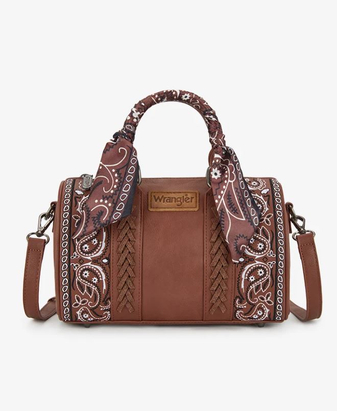 Wrangler Brown Desert Paisley Boston Bag WG331-9012-BR
